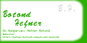 botond hefner business card